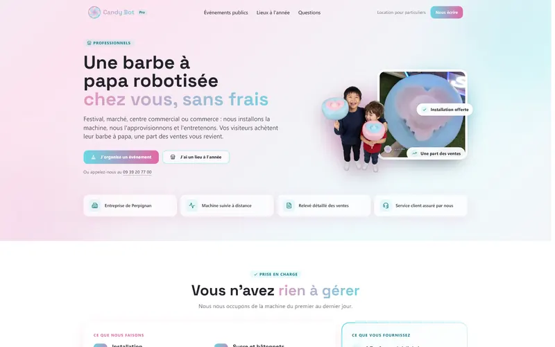 Professionnels : une machine chez vous, sans frais
