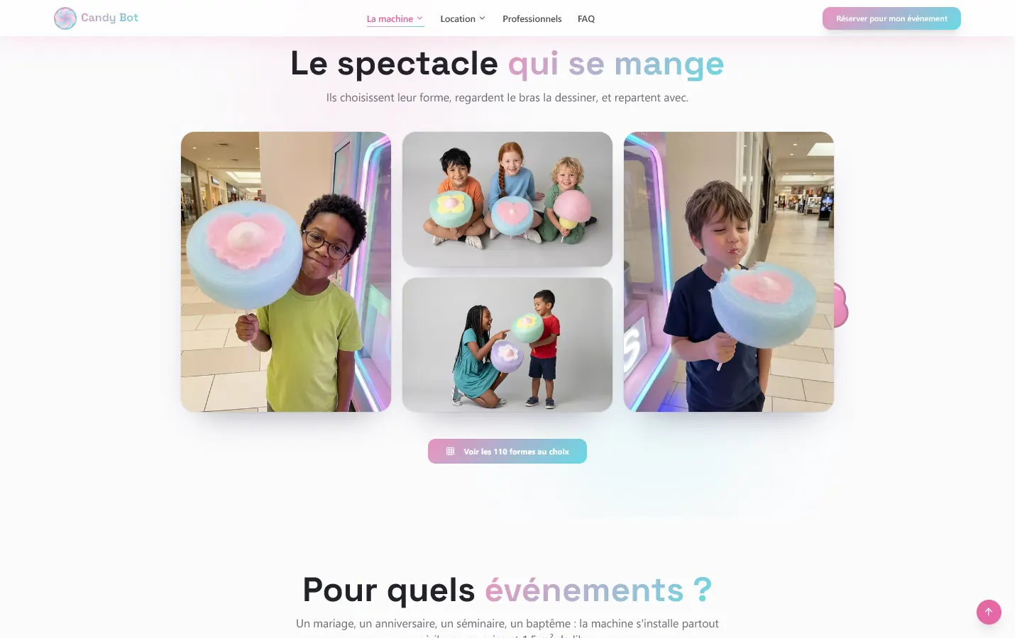 Le spectacle qui se mange : la section événements